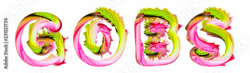 Obraz na płótnie Gobs - pink and green text written on white background
