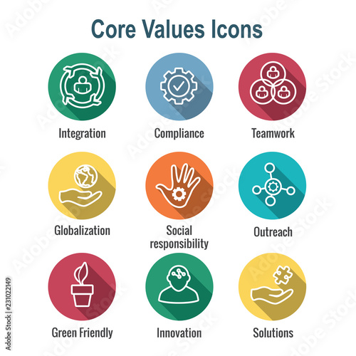 Core Values Outline   Line Icon Conveying Integrity - Purpose