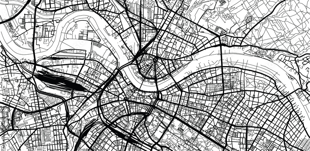 Urban vector city map of Dresden, Germany