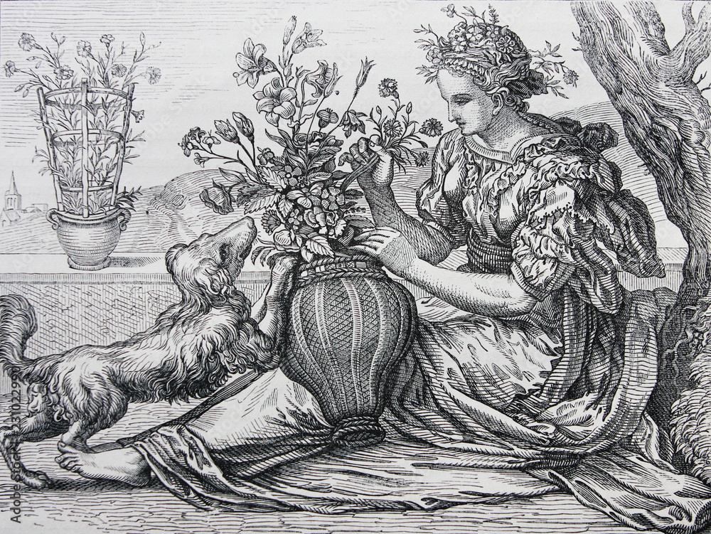 Φωτογραφία The smell by Frans Floris engraved in a vintage book History of Painters, author