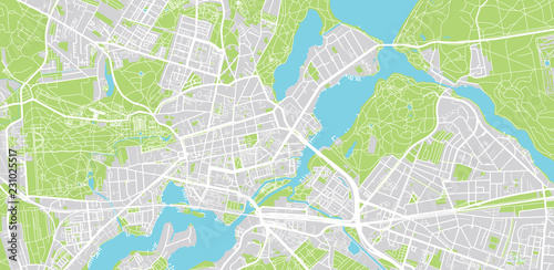 Urban vector city map of Potsdam, Germany