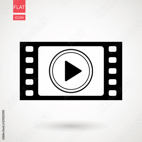 Video icon. film strip vector, flat design best vector icon