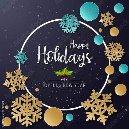 Happy Holidays and Joyful New Year Greeting Card. Happy Holidays and Joyful New Year Vector Design.