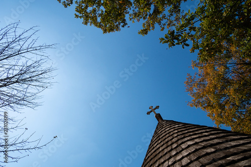 The log church of Saint George in Takovo  Serbia. It was built in 1795. and it is one of the oldest wooden churches in Serbia.