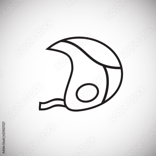 Ski helmet thin line on white background icon
