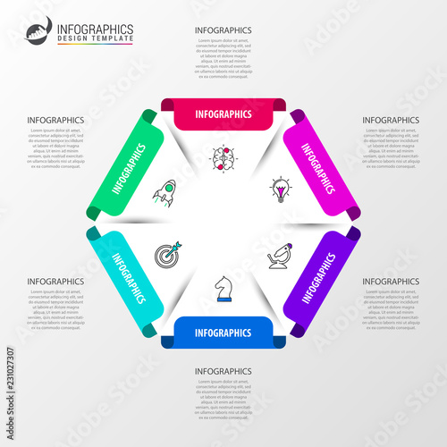 Infographic design template. Creative concept with 6 steps