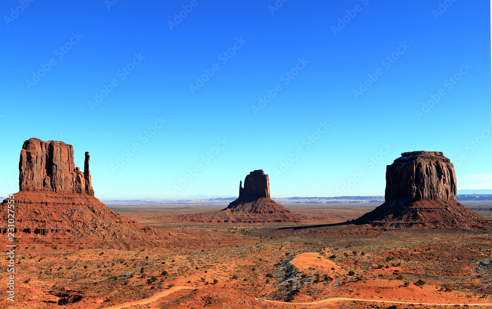 The famous Monument Valley Navajo Tribal Park at Utah The famous Monument Valley Navajo Tribal Park at Utah