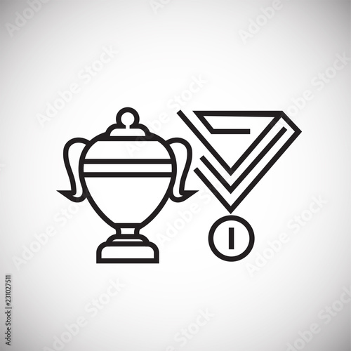 Winter games award thin line on white background icon