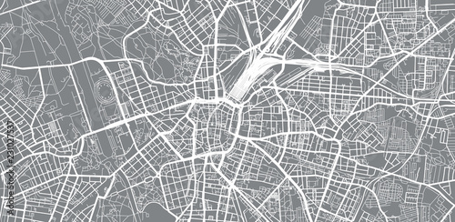 Fototapet Urban vector city map of Leipzig, Germany