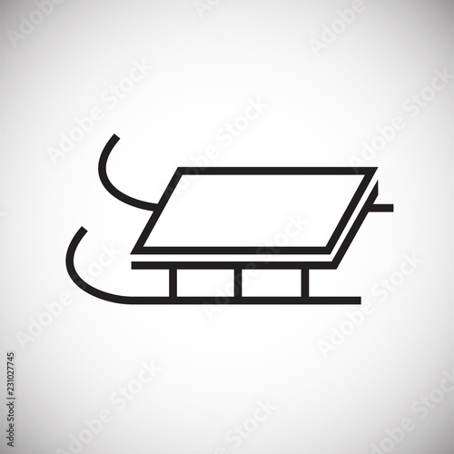 Sleigh thin line on white background icon