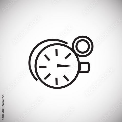 Winter games stop watch thin line on white background icon