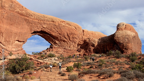 View of the red rock formations in Arches National Park National Park, Utah