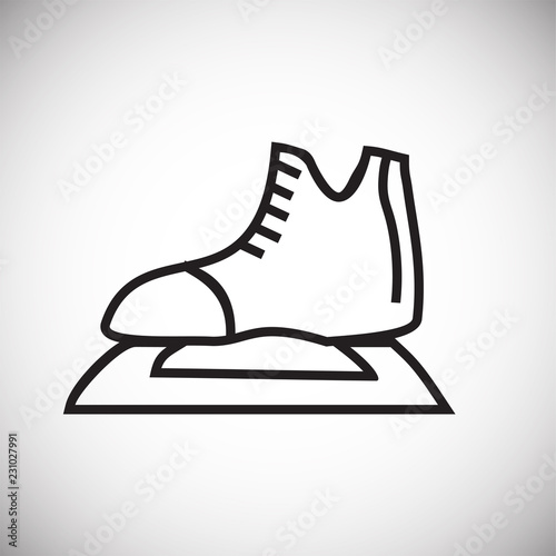 Ice skate thin line on white background icon