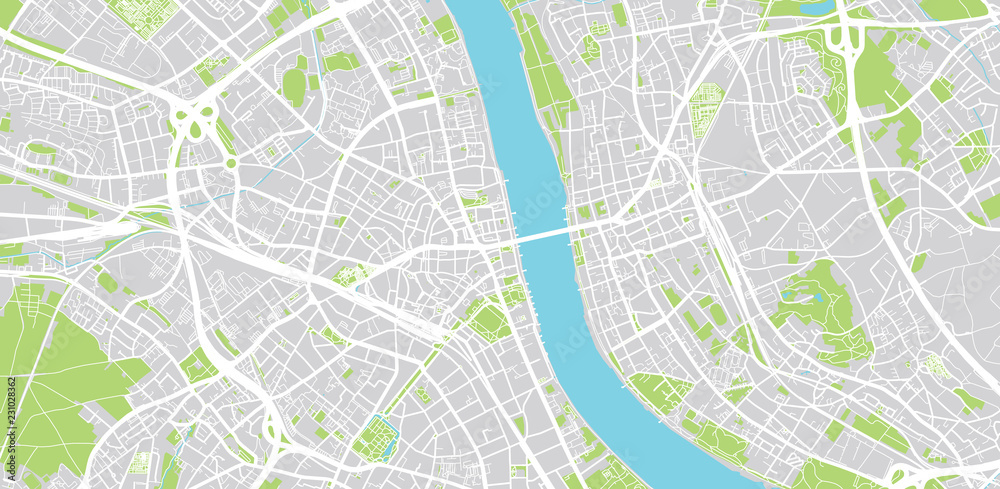 Urban vector city map of Bonn, Germany