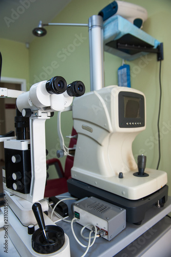 Modern medical equipment in the ophthalmology office