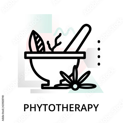 Concept of phytotherapy icon on abstract background