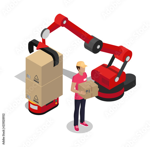 Contemporary Manufacturing Colorful Vector Poster