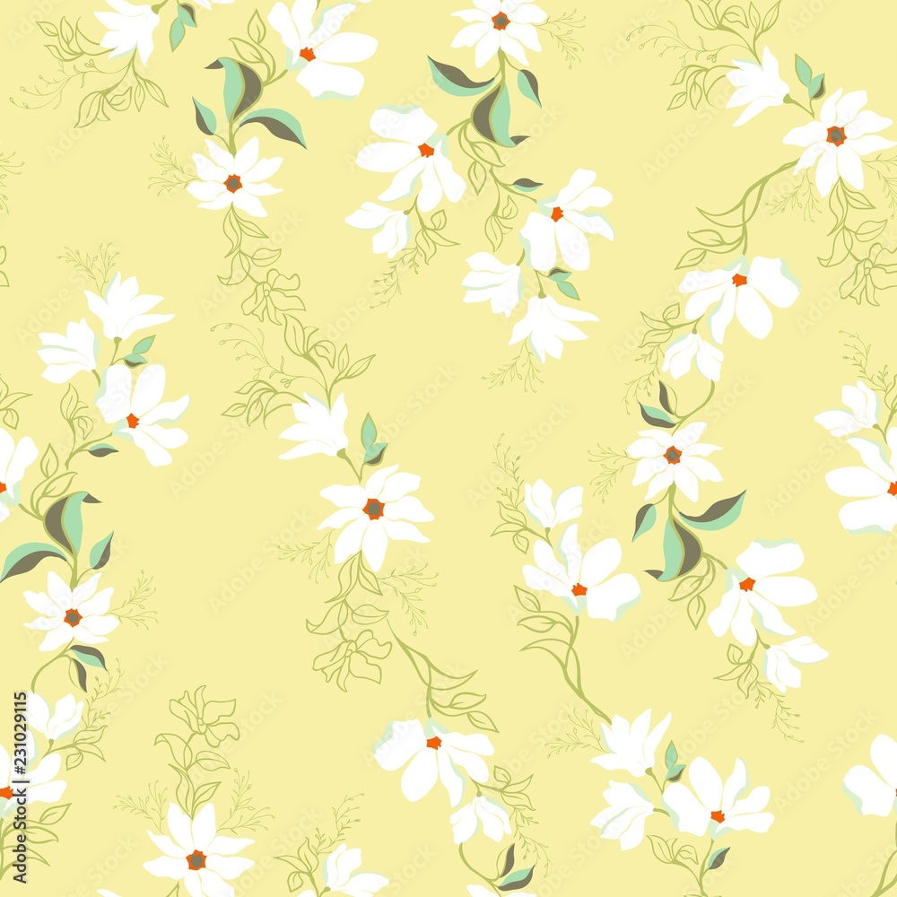 Bright Magnolia Seamless Pattern Bright Magnolia Seamless Pattern