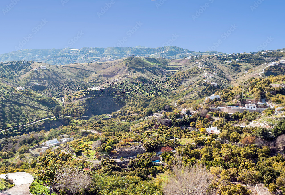 Mountains of Frigiliana in Andalusia