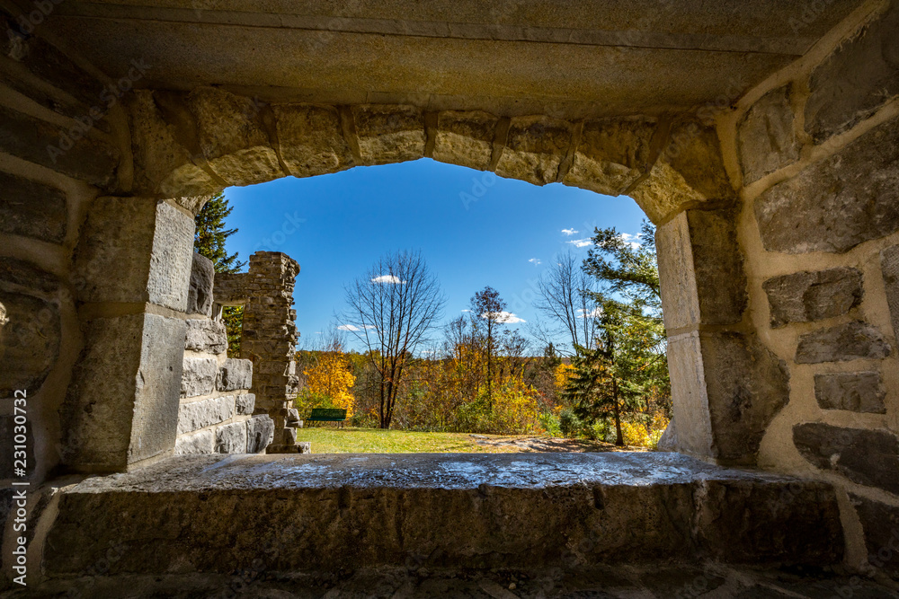 The abbey ruins at the Mackenzie King estate in the Gatineau park, Quebec  Canada