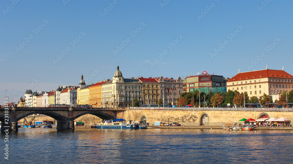 Obraz premium Prague City on Vltava river.
