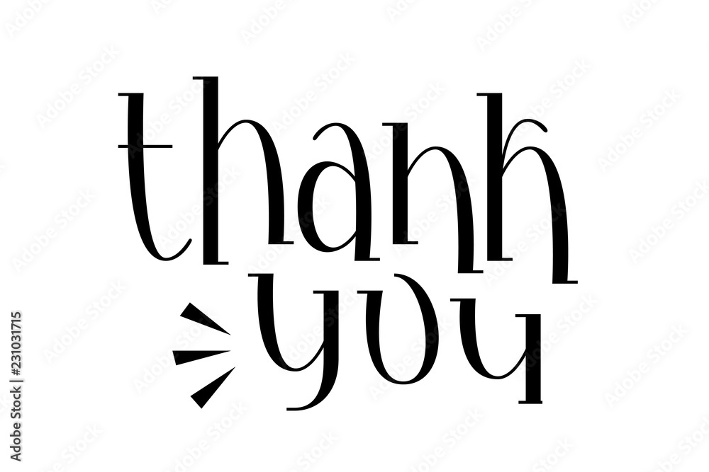 Thank you handwritten vector lettering. Text illustration