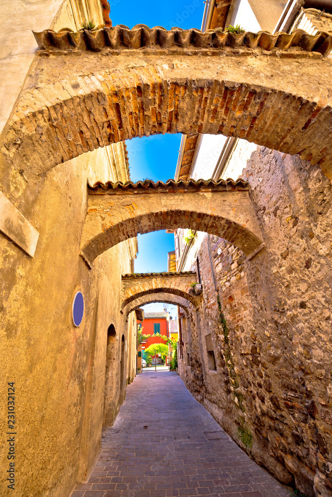 Street of Sirmione historic architecture view