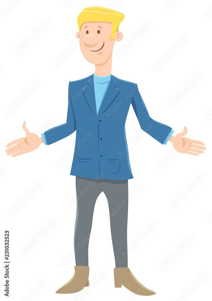 funny young businessman cartoon character