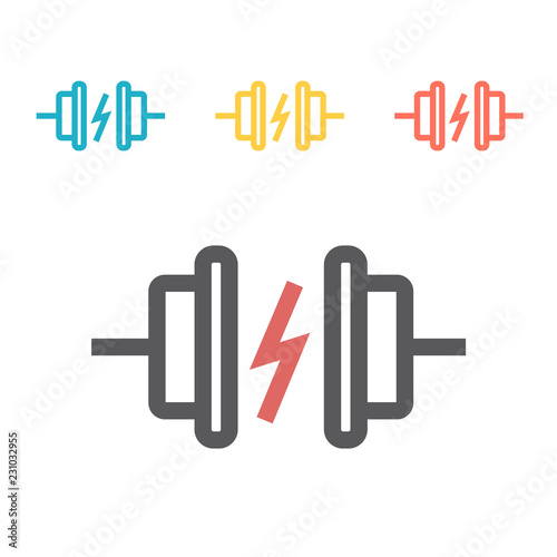 Heart Defibrillator line icon. Vector sign for web graphic.