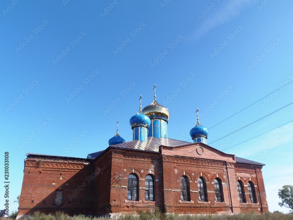 Russia, Ryazan region, Yablonevo village, brick Church