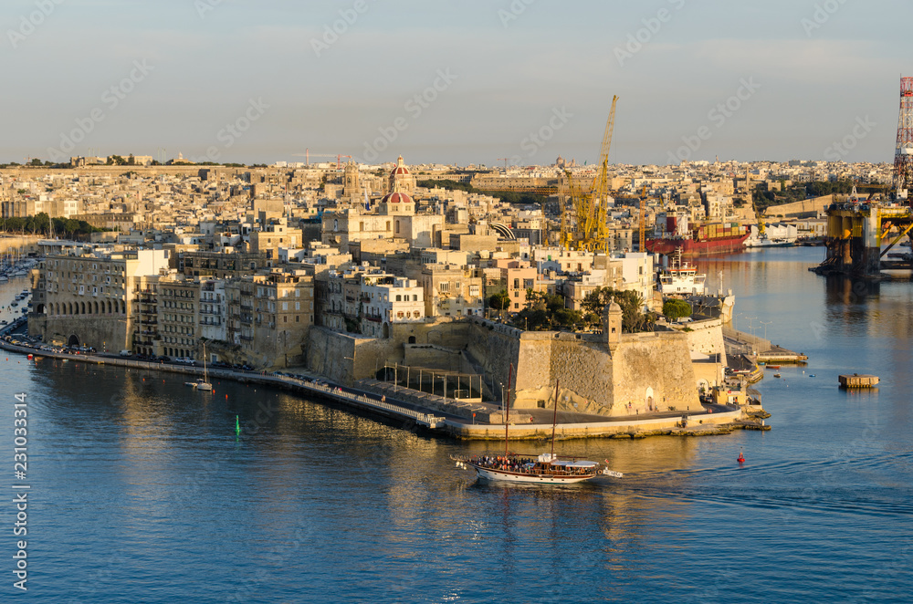 View on Grand Harbour in Valletta