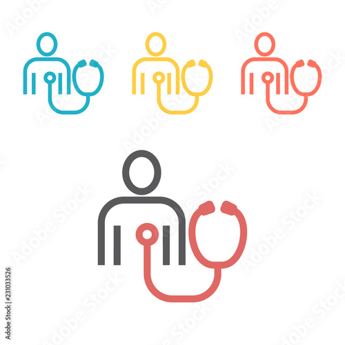 Patient heart test line icon. Vector sign for web graphics.