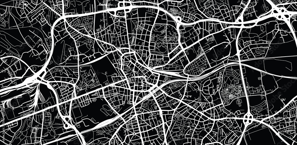 Urban vector city map of Bochum, Germany