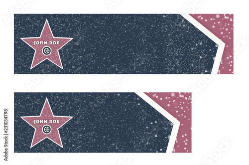 Actor's star on the background of marble tiles with copy space. Vector