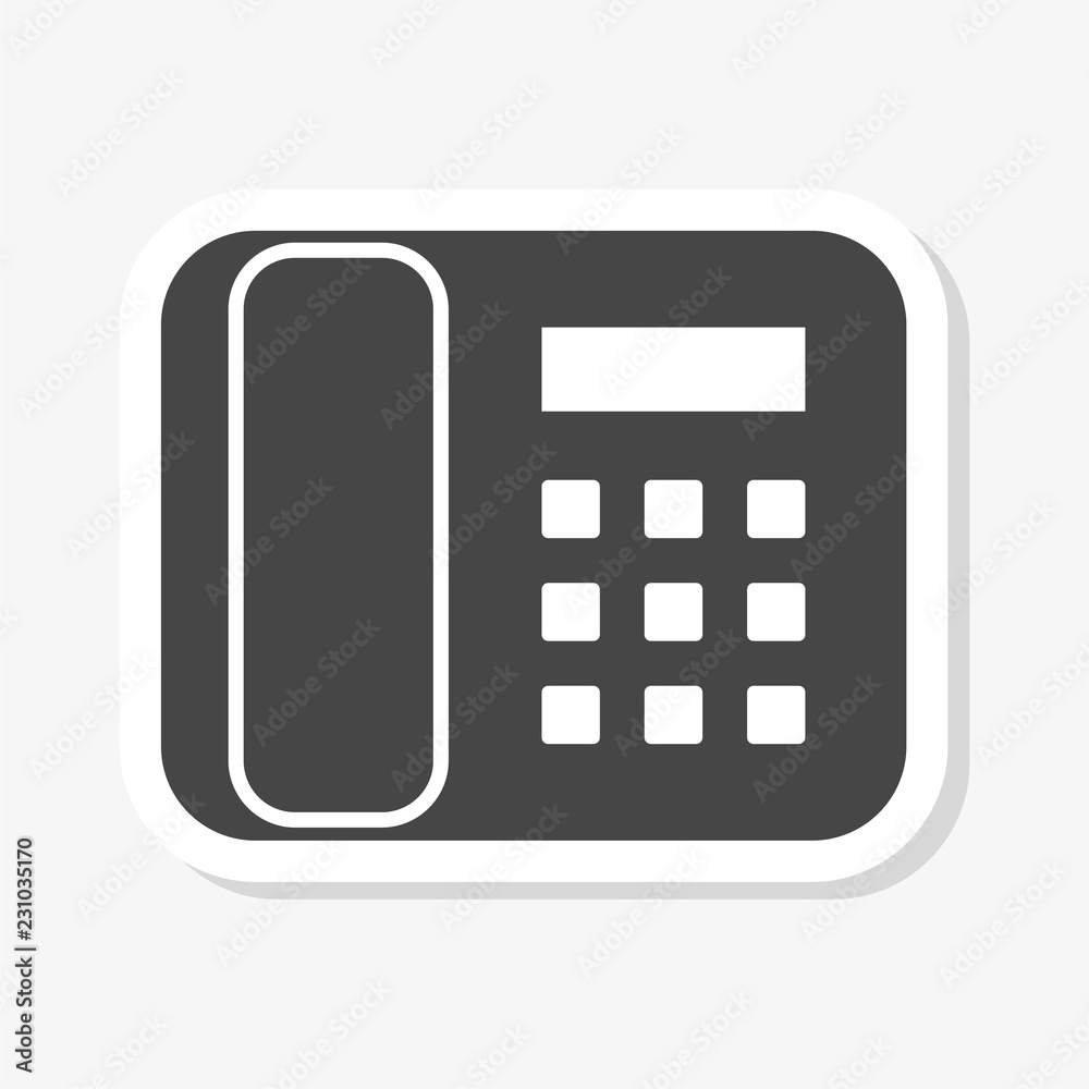 Telephone sticker, Phone icon in flat style Telephone sticker, Phone icon in flat style