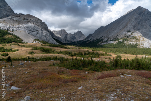 Tombstone peak surrounded by clouds in Alberta