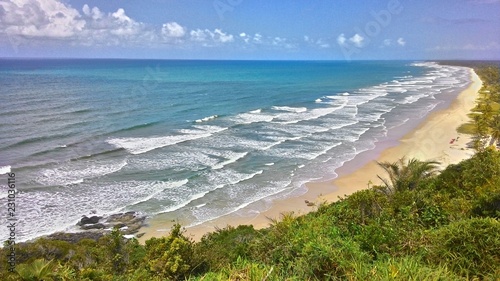 Awesome aereal view of a wonderful beach in Bahia, Brazil