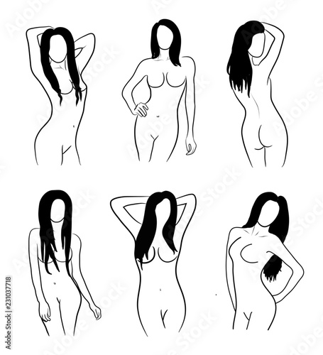 Sexy model line silhouettes