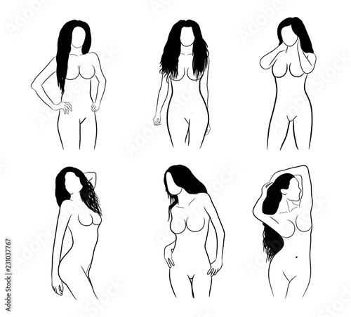 Sexy model line silhouettes