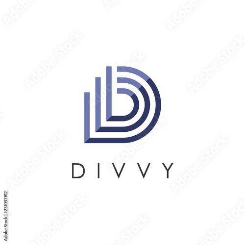 Abstract Letter B or D, B D logo design concept. Business logo template