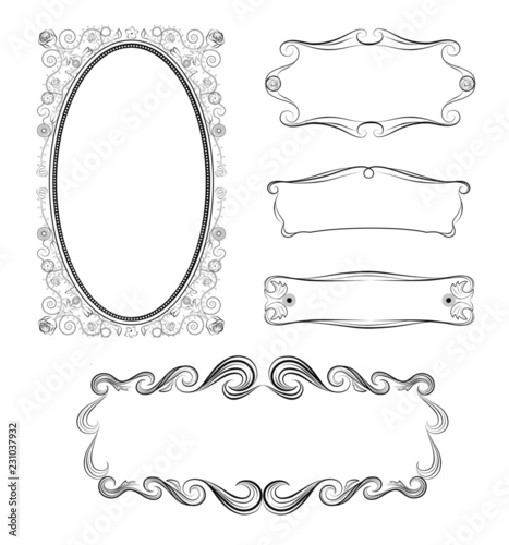 Ornamental vector frames set