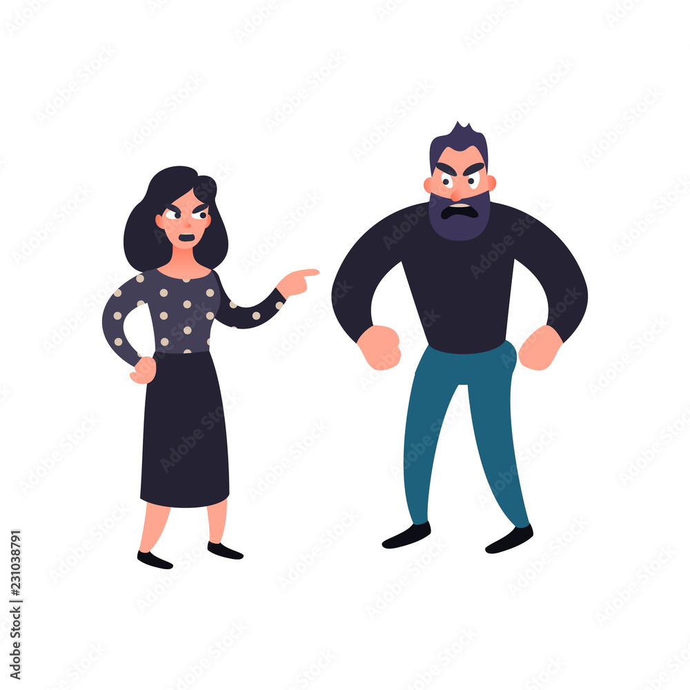 Man and woman conflict. Family quarrel