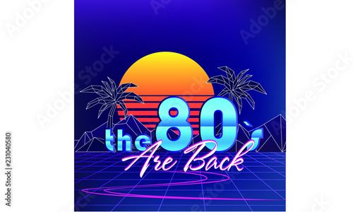 stock vector  eighties retro neon style ultra violet vintage style disco design fashion party