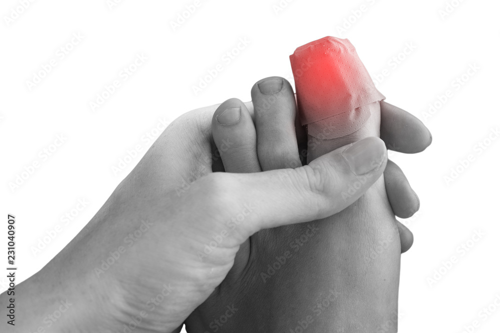 Fototapeta premium Ból palca z koncepcją Band Plaster Aid Pain