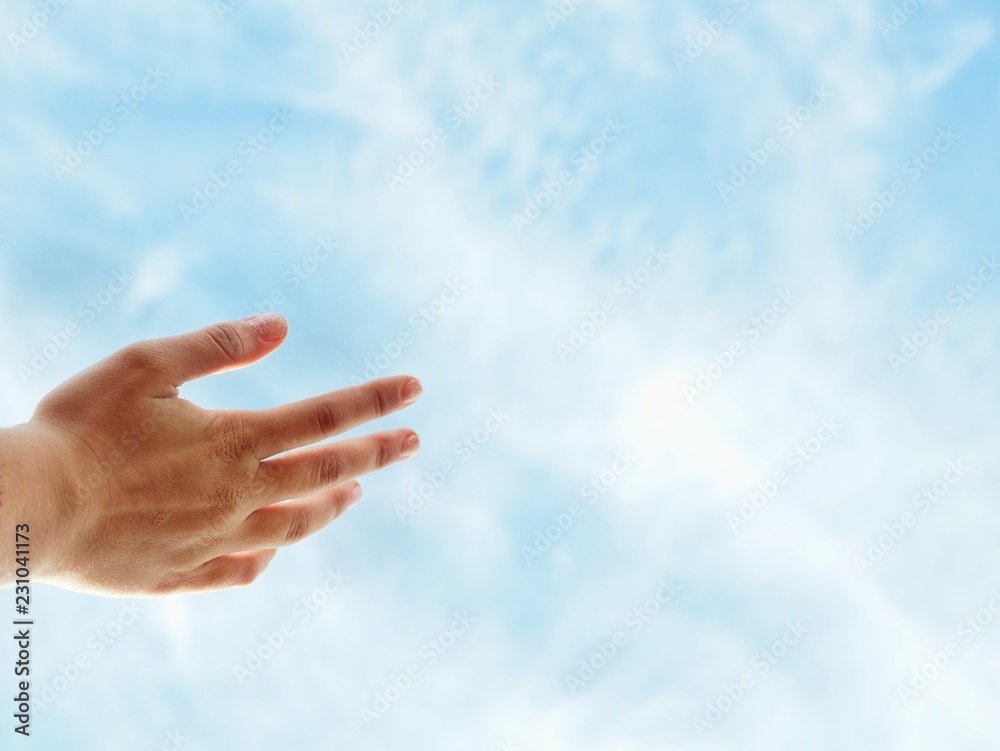 Polonne / Ukraine - 6 October 2018: Hand on sunset background success, peace, freedom concept Polonne / Ukraine - 6 October 2018: Hand on sunset background success, peace, freedom concept