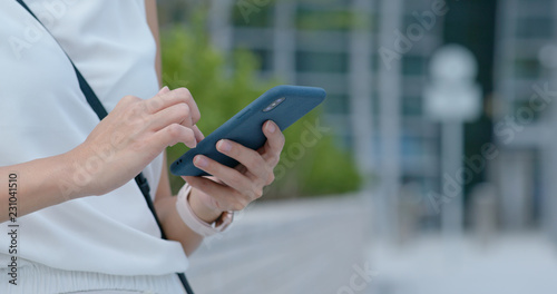 Woman use of mobile phone