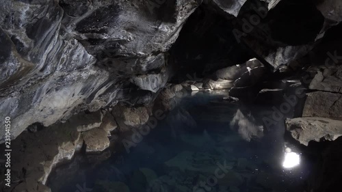 Inside Grjótagjá cave in Iceland