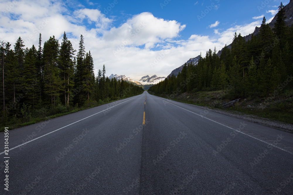 Straight road in the mountains Straight road in the mountains