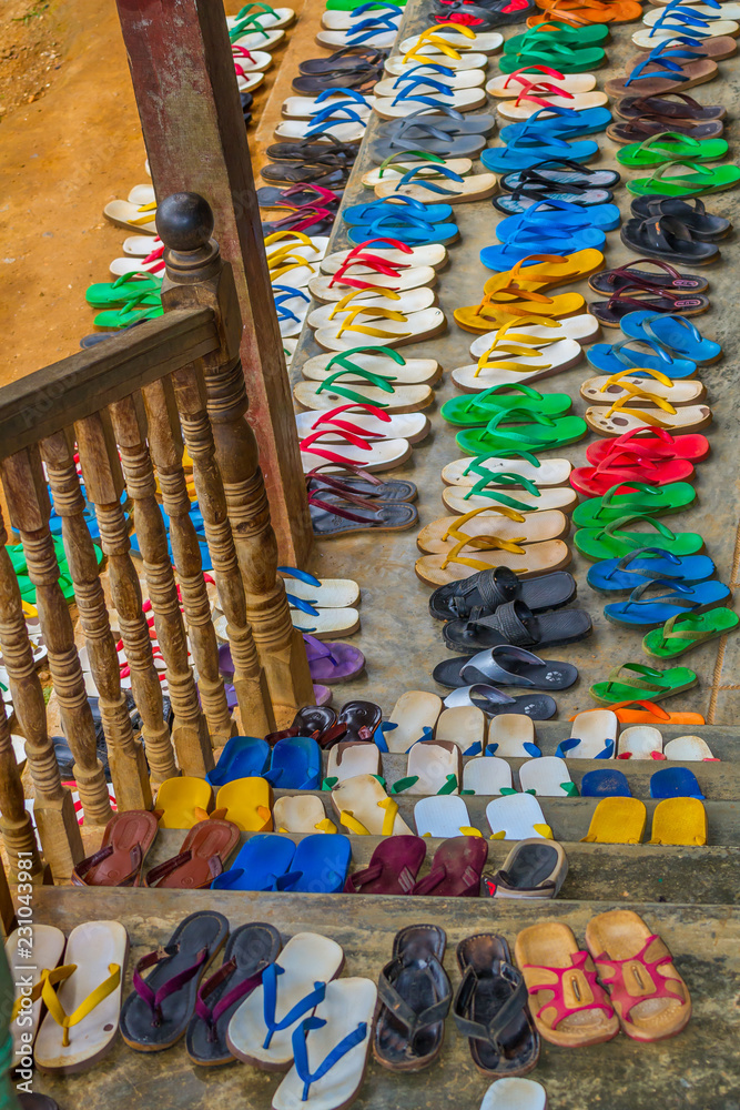 Shoes at buddist temple