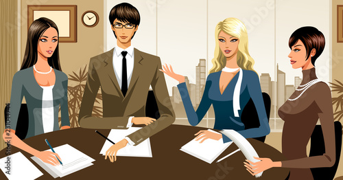 Four business people working on Project 